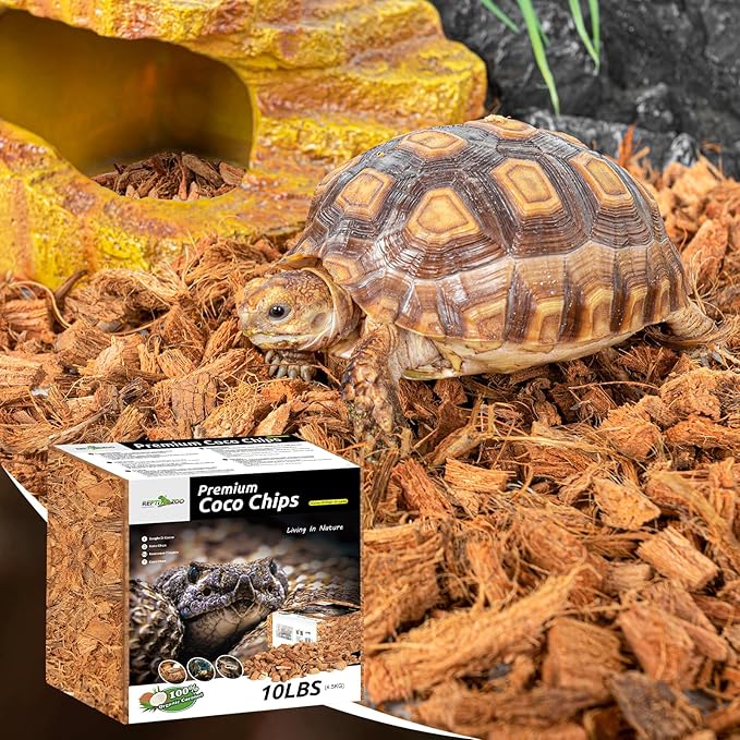 REPTIZOO 72 Quart Reptiles Coconut Chip Substrate, Coco Husk Reptiles Bedding for Ball Python, Snakes, Geckos, Lizards, Tortoises, Frogs | Terrarium Tanks Substrate