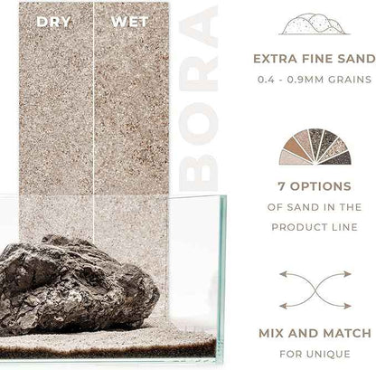 Ultum Nature Systems Controsand Bora Aquarium Sand (8L) - Freshwater Tank Substrate for Live Shrimp & Planted Aquariums