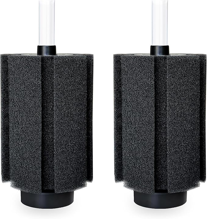 100-120 Gal Large Aquarium Sponge Filter with Air Stone and Ceramic Media, 2 Pack Quiet Fish Tank Filters fit Breeding Fry Betta Shrimp Fish Tank