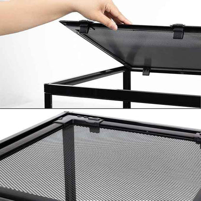 REPTIZOO 67 Gallon Large Reptile Terrarium 24"x18"x 36" Glass Paludarium Tank, Tall Reptile Enclosure Habitat with 10” Deep Base, Siphon Gravel Cleaner Set and Plants Growing Cotton Mat Included