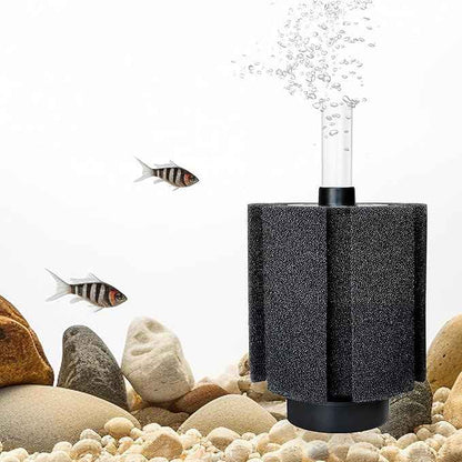 2 Pack 60-70 Gal Aquarium Sponge Filter with Air Stone and Ceramic Filter Media, Quiet Fish Tank Biological Filter