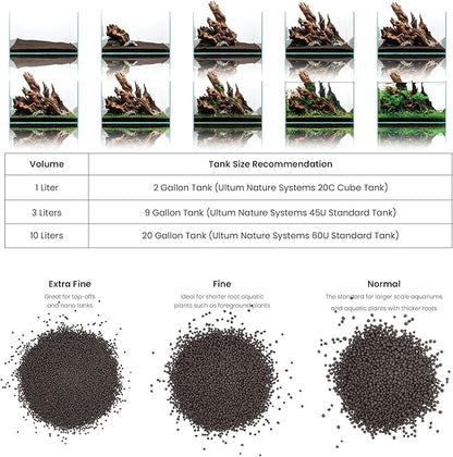 Ultum Nature Systems Controsoil - Freshwater Aqua Soil Substrate for Fish, Shrimp, Live Plant Propagation and Aquascaping - 6.8pH Low Ammonia, Volcanic Ash - Black, Extra Fine (10 Liter | 20LB)