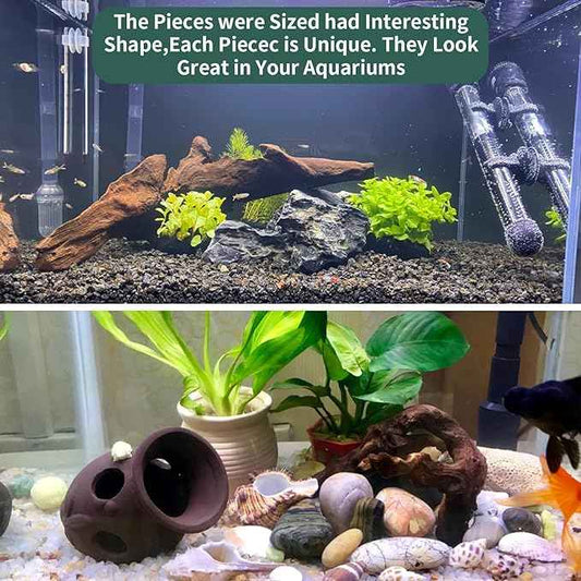 Hamiledyi 24 Pcs Small Driftwood for Aquarium 3"-5" Driftwood Branches Aquarium Decoration Reptiles Reptile Tank Accessories Assorted Size Natural Habitat Decor Wood for Lizad