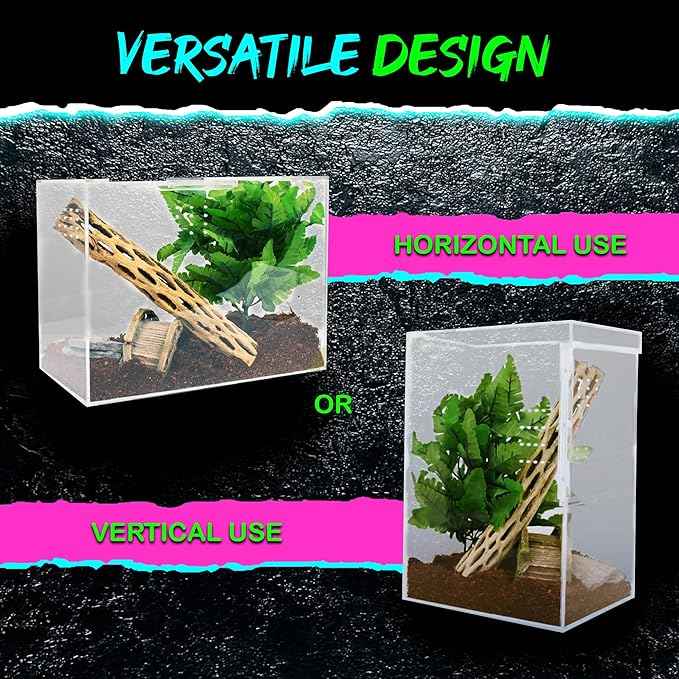 Tarantula Enclosure XL (10”x7”x14”) Reptile Terrarium w/Sliding Magnetic Door