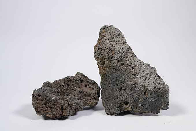 LANDEN Black Icelandic Lava Stone Natural Rocks (18lbs, 3~11 inches,11pcs) for Aquariums, Paludariums, Terrariums, Caves and Rocky Peaks, Mountainous Desert Landscapes