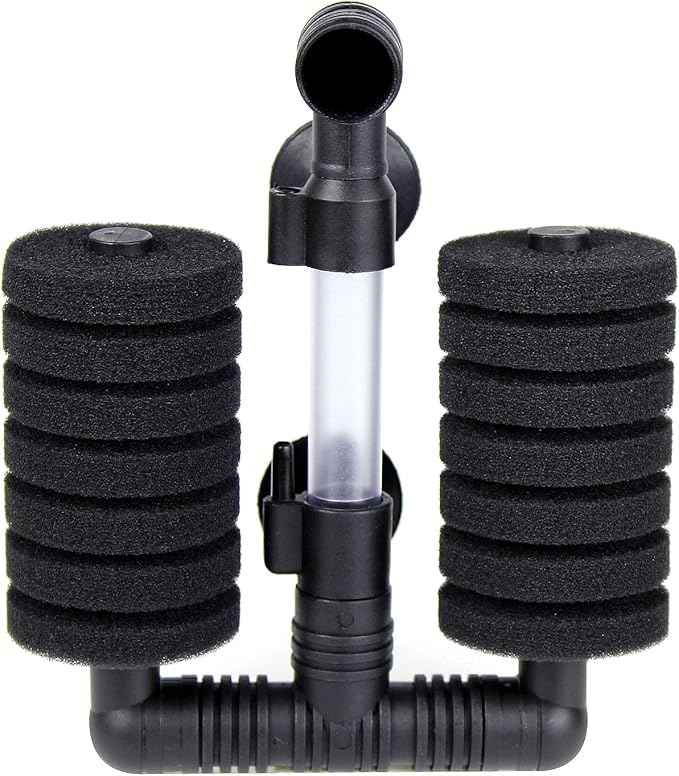 AQUANEAT 1 Pack Double Bio Sponge Filter, for Fry, Betta, Shrimp, Nano, Aquarium Fish Tank (Small up to 20Gal)