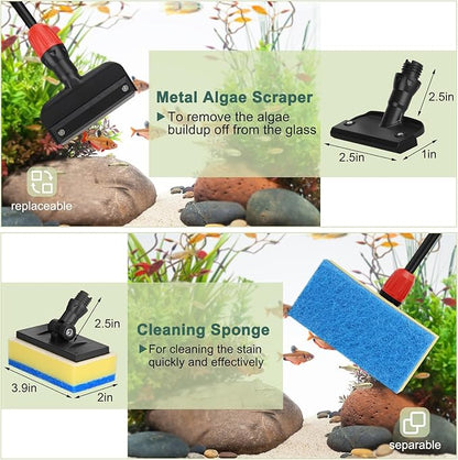 Hygger Multi-Use Fish Tank Cleaner, 6 in 1 Aquarium Cleaning Tool Kit