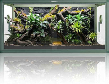 50 Gallon Reptile Enclosure for Easy Maintenance, Front Opening Reptile Tank with Top Screen Ventilation & Glass Sliding Door 36''x18''x18''