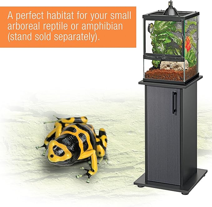 Zilla 10 Gallon Glass Tropical Vertical Habitat Starter Kit for Small Tree Dwelling Reptiles & Amphibians