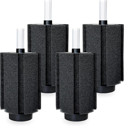 125-150 Gal Extra Large Aquarium Sponge Filter with Air Stone and Ceramic Media | 4 Pack