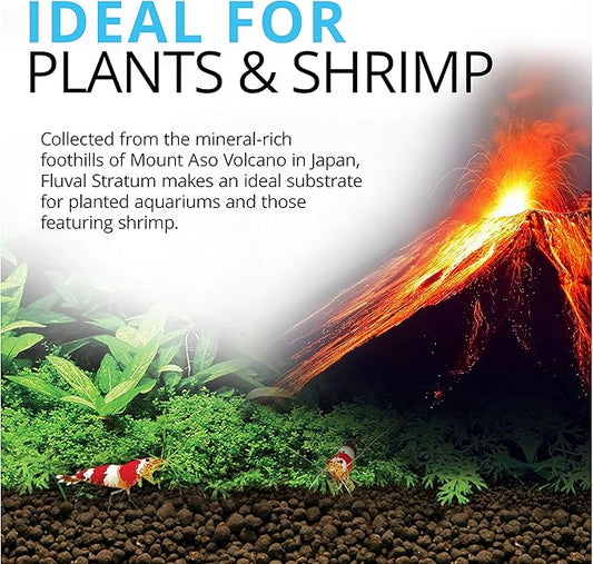 Fluval Plant and Shrimp Stratum for Freshwater Fish Tanks, 17.6 lbs. – Aquarium Substrate for Strong Plant Growth, Supports Neutral to Slightly Acidic pH
