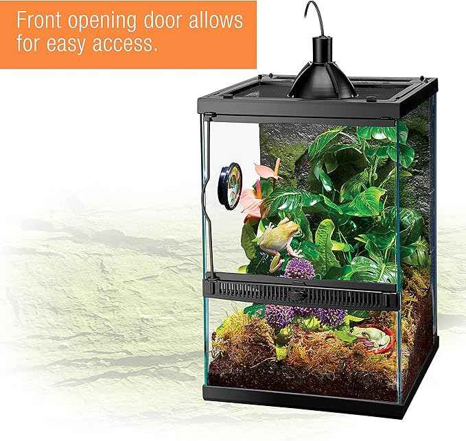 Zilla 10 Gallon Glass Tropical Vertical Habitat Starter Kit for Small Tree Dwelling Reptiles & Amphibians