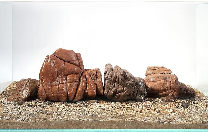 LANDEN Elephant Stone Natural Multi-Texture Rocks (18lbs, 3~9 inches,7pcs) for Aquarium, Paludarium, Terrariums, Landscaping, Decorative of Caves, Waterfalls, Cliffs