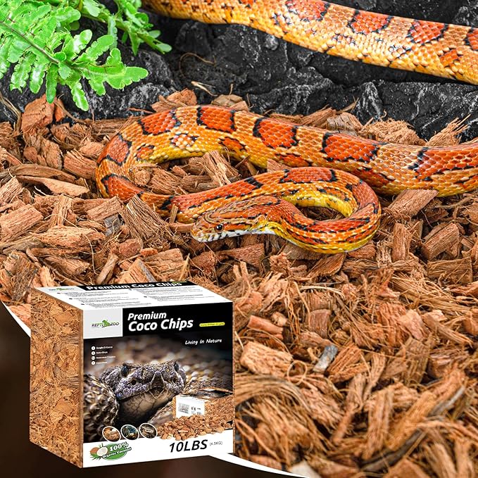 REPTIZOO 72 Quart Reptiles Coconut Chip Substrate, Coco Husk Reptiles Bedding for Ball Python, Snakes, Geckos, Lizards, Tortoises, Frogs | Terrarium Tanks Substrate