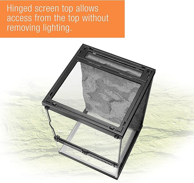 Zilla 10 Gallon Glass Tropical Vertical Habitat Starter Kit for Small Tree Dwelling Reptiles & Amphibians