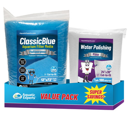 ClassicBlue Aquarium Filter Pad Roll Blue White Bonded Cut to Fit Bulk