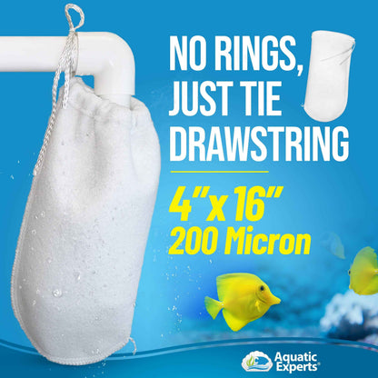 Aquarium Filter Sock – 200 Micron Drawstring for Saltwater & Reef