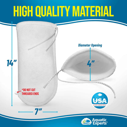 Aquarium Filter Sock – 200 Micron Drawstring for Saltwater & Reef