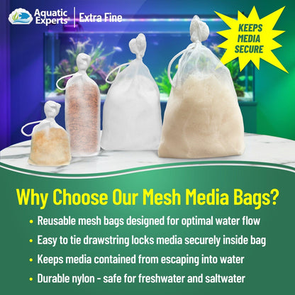 Aquarium Filter Bag – Extra Fine Mesh with Drawstring