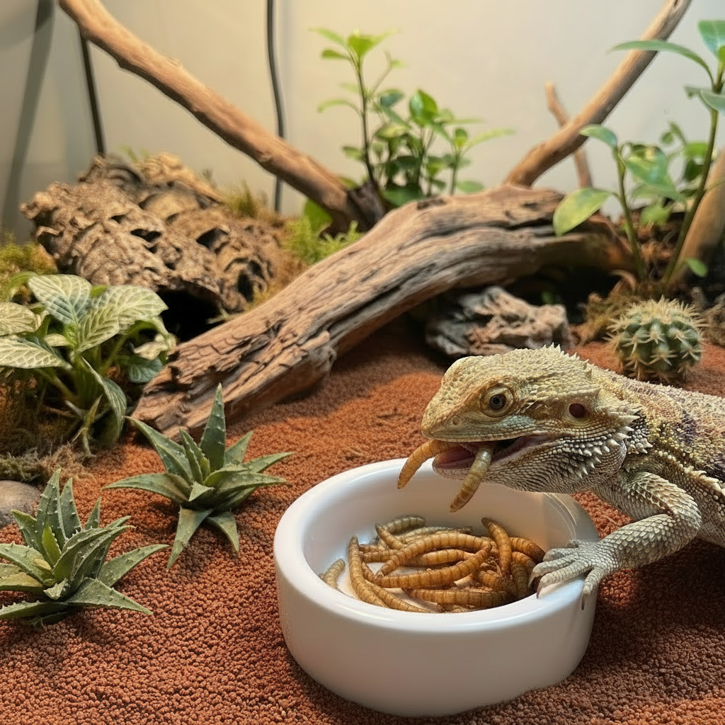 Escape-Proof Ceramic Dish for Worms & Live Feeders