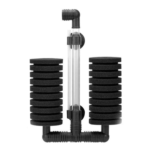 Wall-mounted Aquarium Mini Double Head Pneumatic Mute Biochemical Cotton Filter