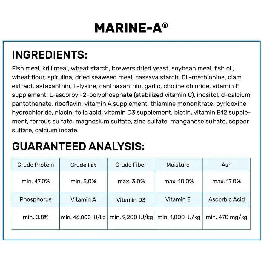 Hikari Marine-A Pellets Fish Food for LG Marine Fish 3.87 oz.