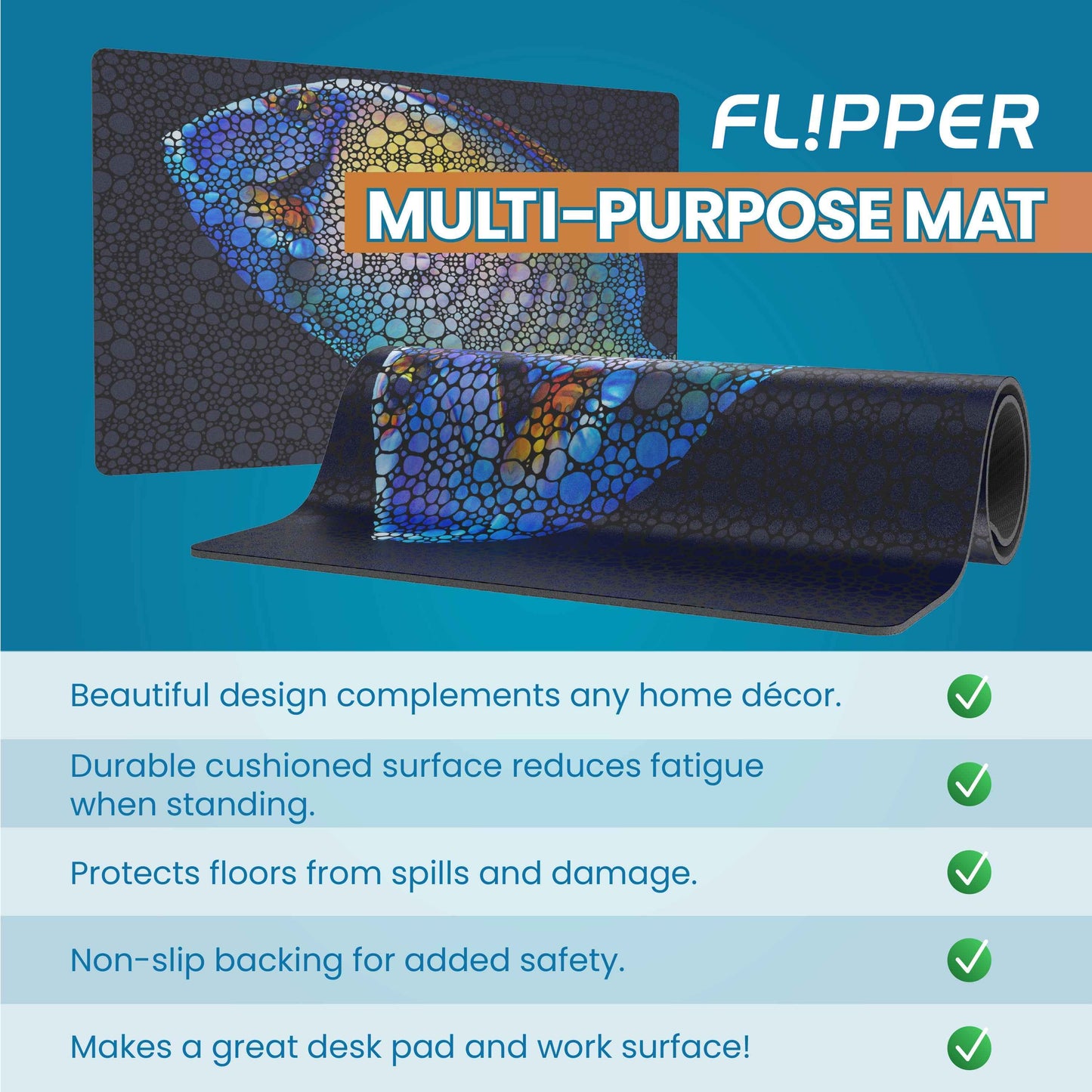 Flipper Aquarium Mat with Tang Artwork