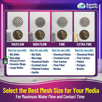Aquarium Filter Bag – Max Flow Mesh with Drawstring | Aquatic Experts