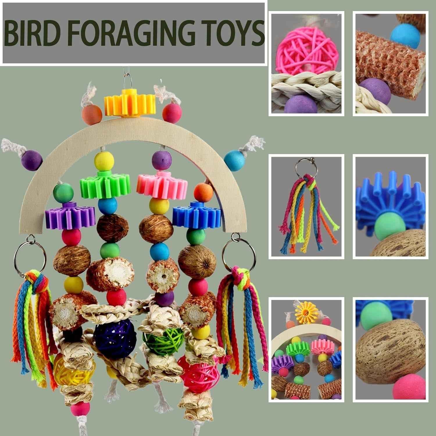 Parrot Bird Toys Natural Chew Corncob Wood Mango Cage Toys Small Medium Birds