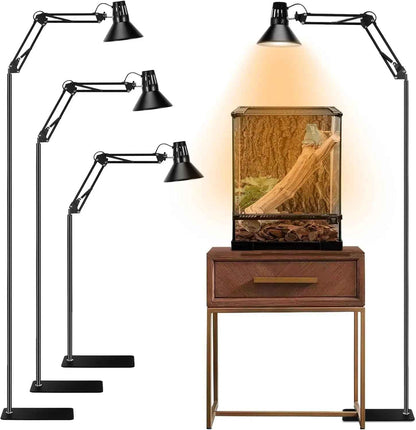 Reptile Lamp Stand w/ Adjustable Height & Swing Arm – Heat Lamp Holder