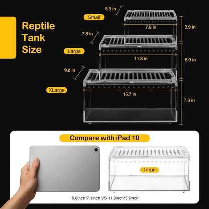 Reptile PC Terrarium Starter Kit Enclosure for Tarantulas, Reptiles & Insects