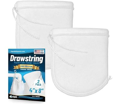 Aquarium Filter Sock – 200 Micron Drawstring for Saltwater & Reef