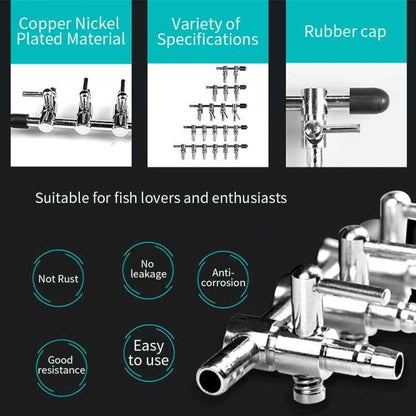 Fish Tank Oxygen Pipe Stainless Steel Distributor Oxygen Regulating Valve, Specification: Three Heads