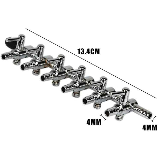 Fish Tank Oxygen Pipe Stainless Steel Distributor Oxygen Regulating Valve, Specification: Six Heads