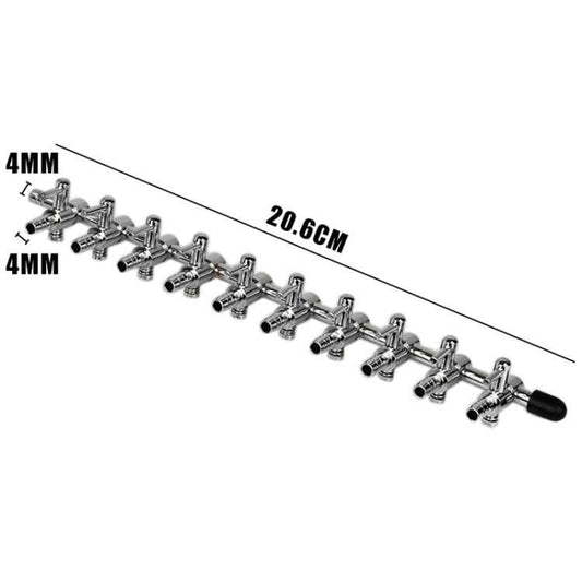 Fish Tank Oxygen Pipe Stainless Steel Distributor Oxygen Regulating Valve, Specification: Ten Heads