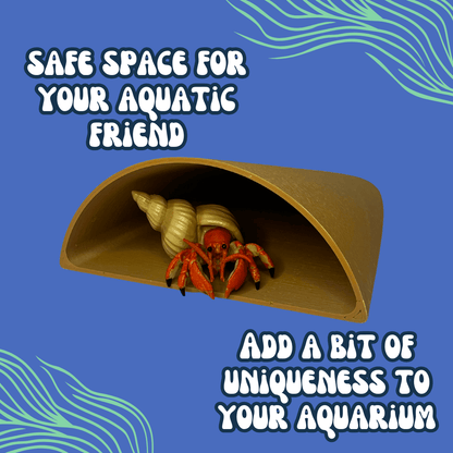 Aquarium or Terrarium Pocket Cave | Minimalist Shelter Cave for Fish, Shrimp, Reptiles, Amphibians, & More!