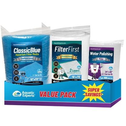 ClassicBlue Aquarium Filter Pad Roll Blue White Bonded Cut to Fit Bulk