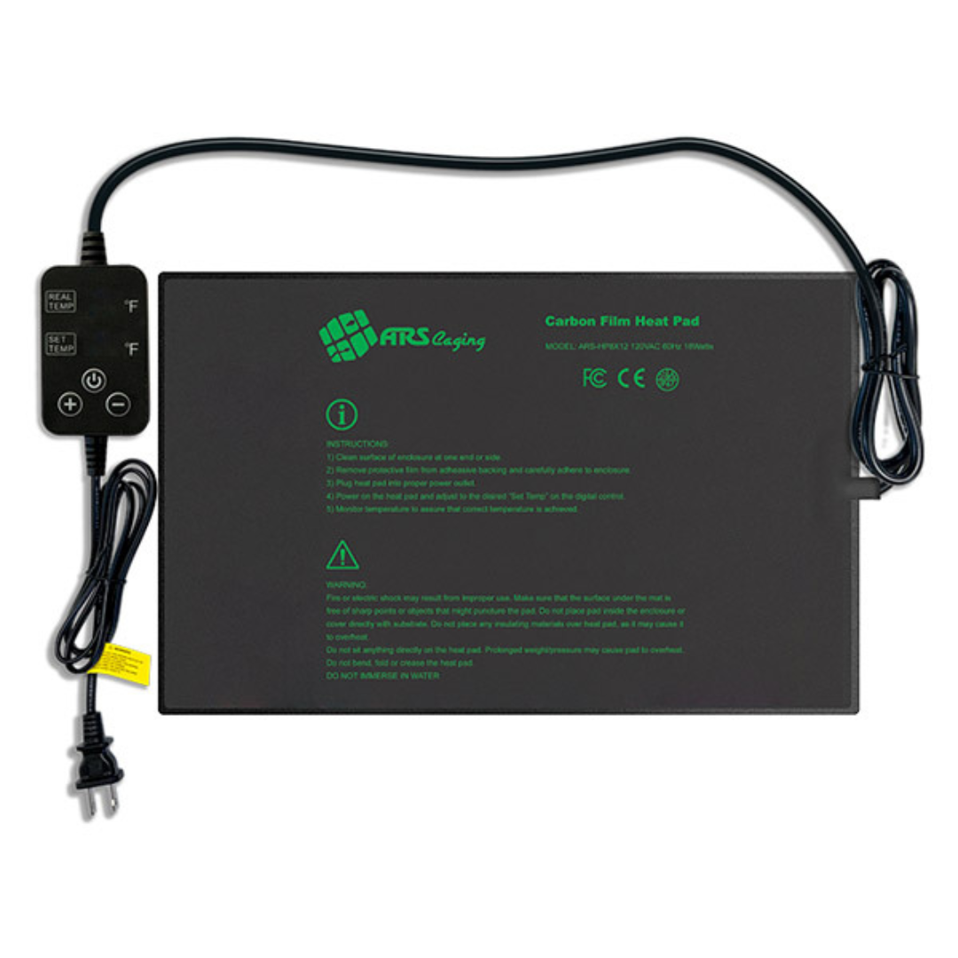 Under Tank Carbon Film Heat Mat with Inline Digital Thermostat - Scholarly Exotics LLC
