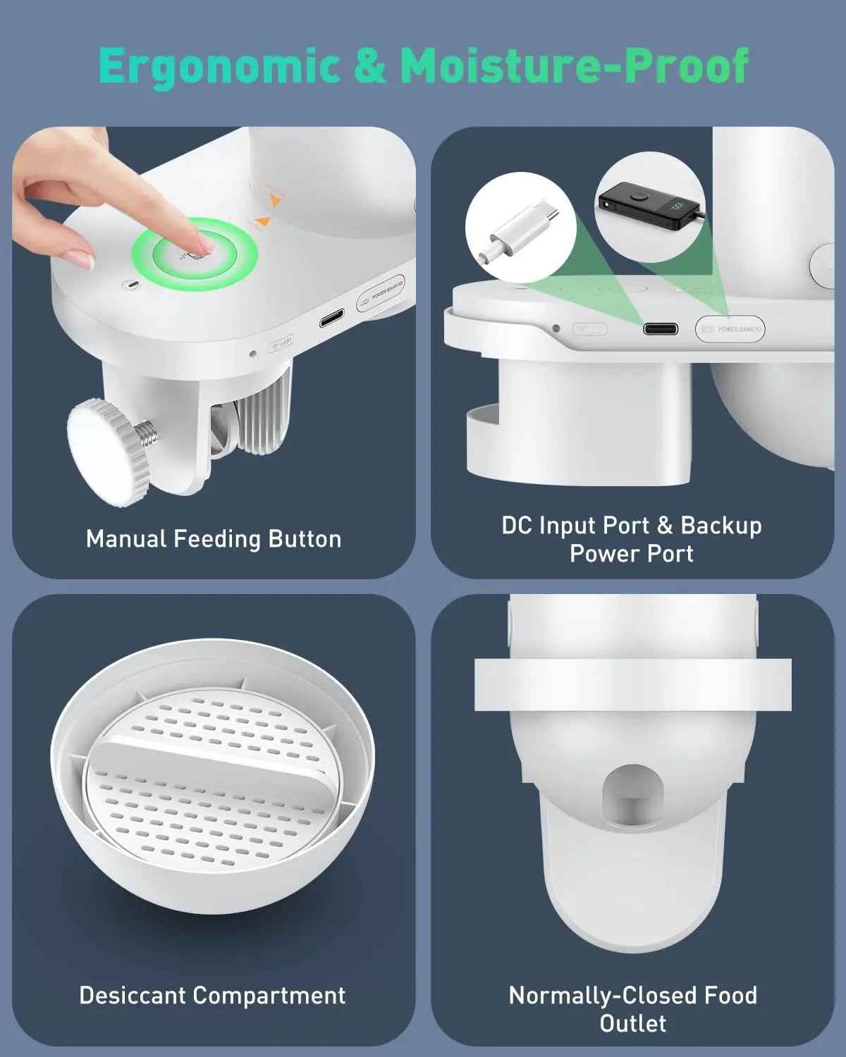 WiFi Automatic Fish Feeder with Camera App Control Moisture Proof 230ML