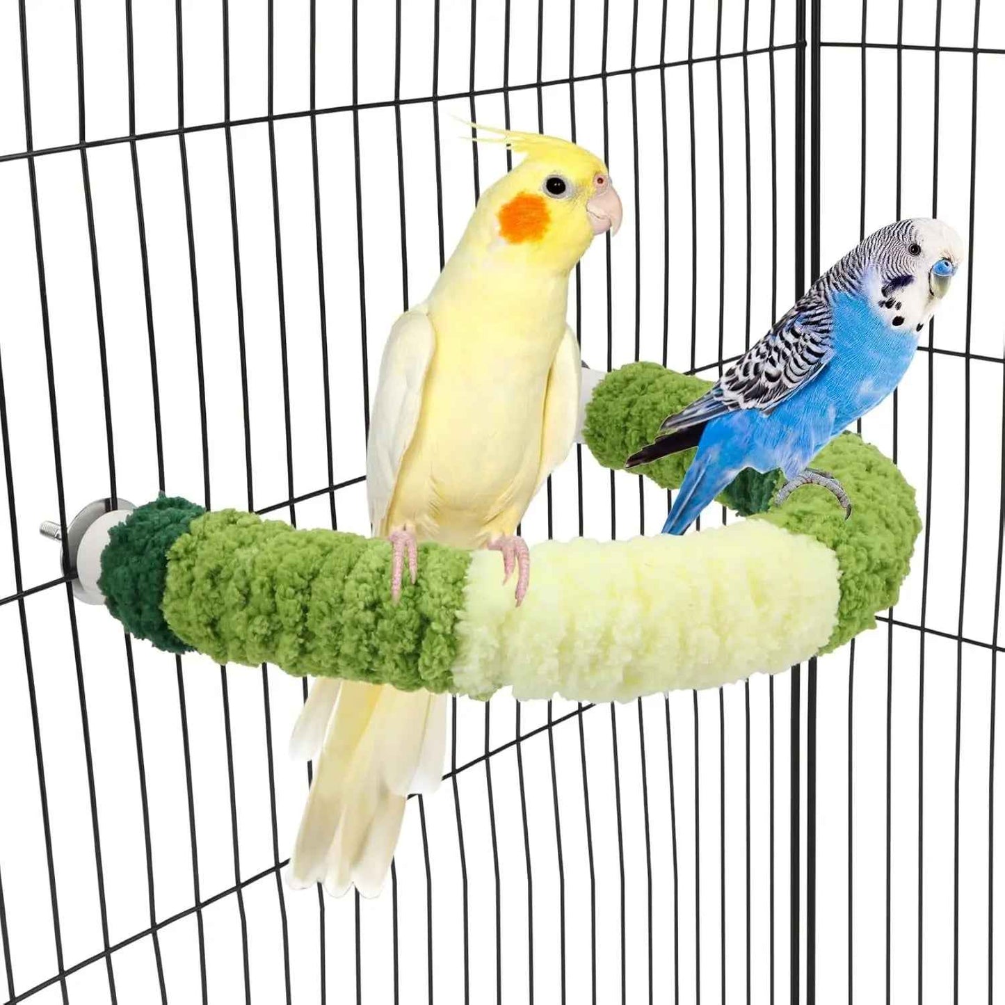 Plush Bird Perch Stand Cozy Parrot Cage Perch 8.7x7.1in