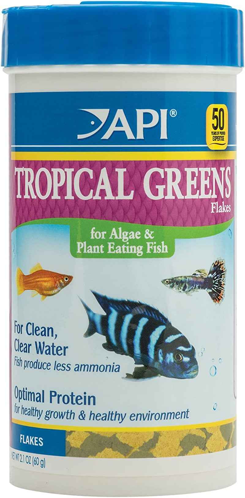 API 2.1-OUNCE TROPICAL GREENS FLAKES