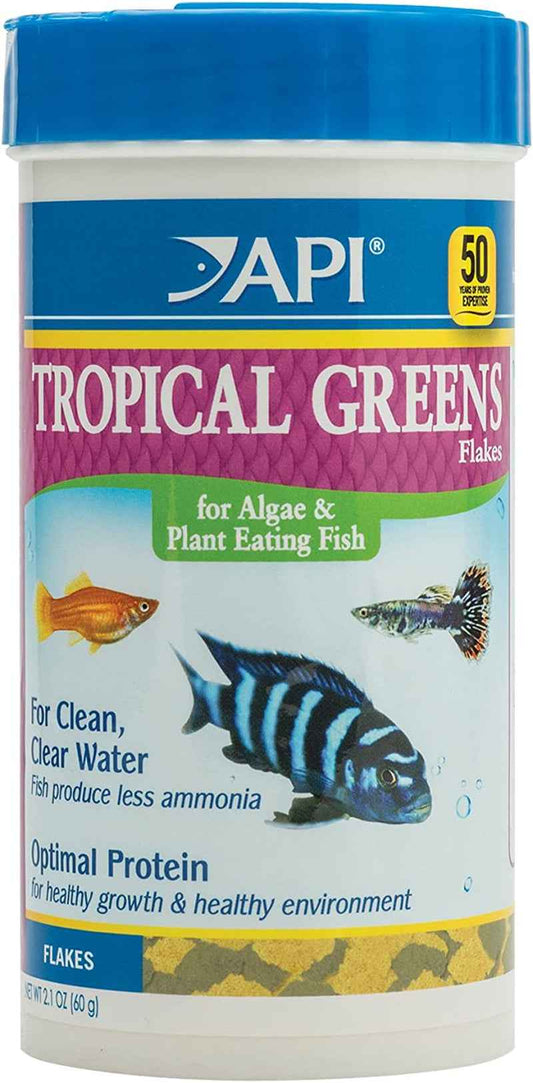 API 2.1-OUNCE TROPICAL GREENS FLAKES