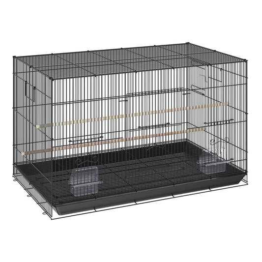 30 inch Bird Cage, Metal Large Parakeet Cages for Cockatiels Small Parrot Budgies Lovebirds Canaries, Pet Bird Cage with Rolling Stand and Tray