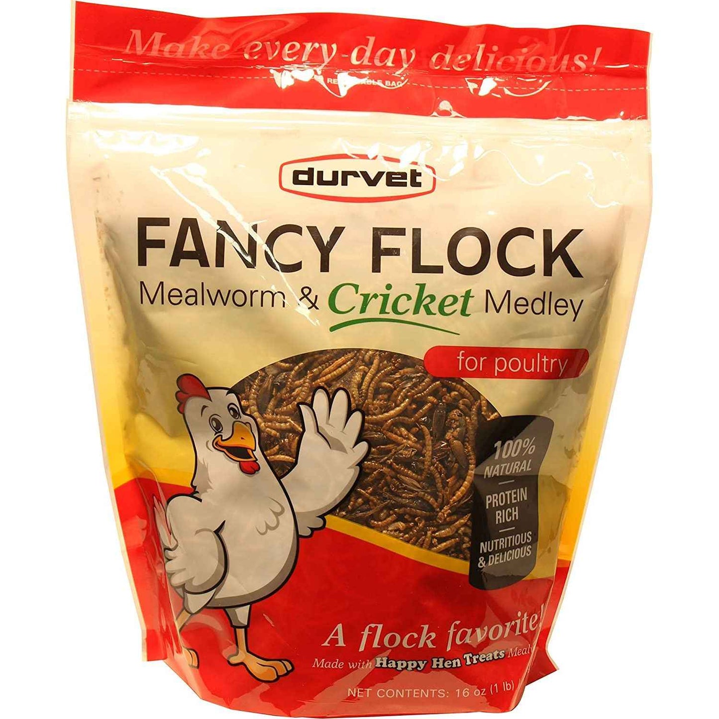 Durvet Fancy Flock Mealworm and Cricket Bird Treats 16 oz.